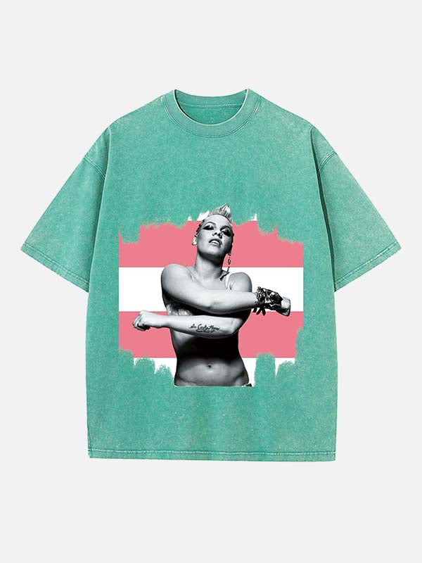 P!nk Print Round Neck T-shirt