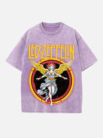 Led Zeppelin Print Round Neck T-shirt
