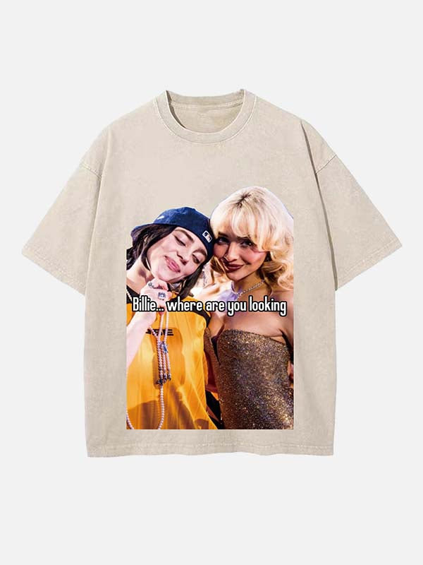 Sabrina Carpenter Print Round Neck T-shirt