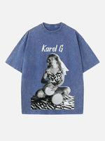Karol G Print Round Neck T-shirt