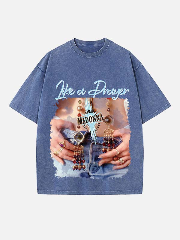 Madonna Print Round Neck T-shirt