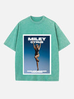 Miley Cyrus Print Round Neck T-shirt