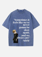 Adele Print Round Neck T-shirt