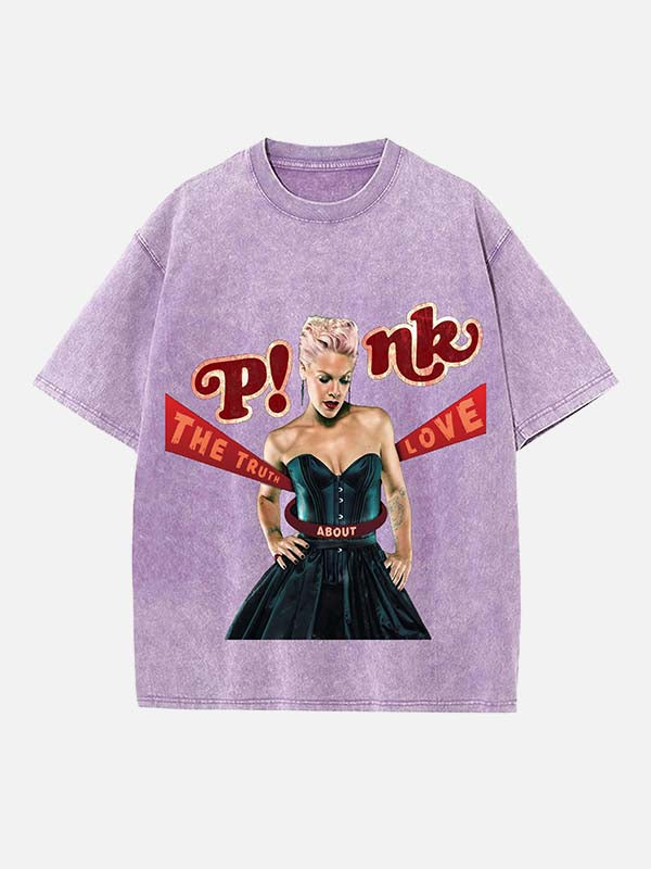 P!nk Print Round Neck T-shirt