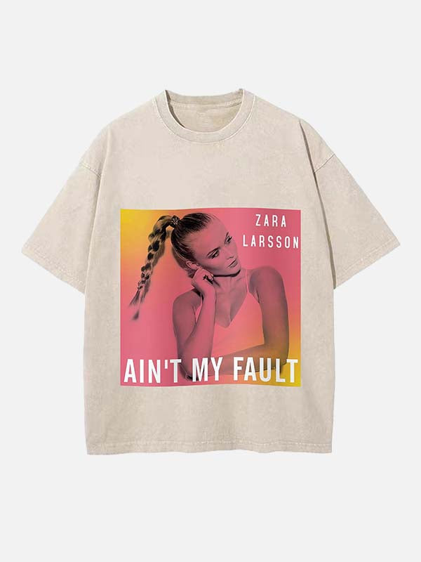 Zara Larsson Print Round Neck T-shirt