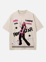 Avril Lavigne Print Round Neck T-shirt