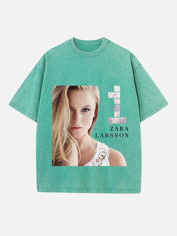 Zara Larsson Print Round Neck T-shirt