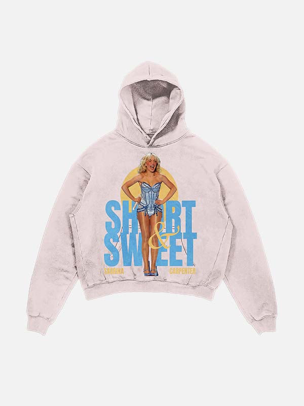 Sabrina Carpenter Print Slant Pockets Hoodie