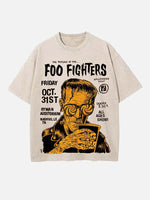 Foo Fighters Print Round Neck T-shirt