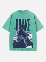 Drake Print Round Neck T-shirt
