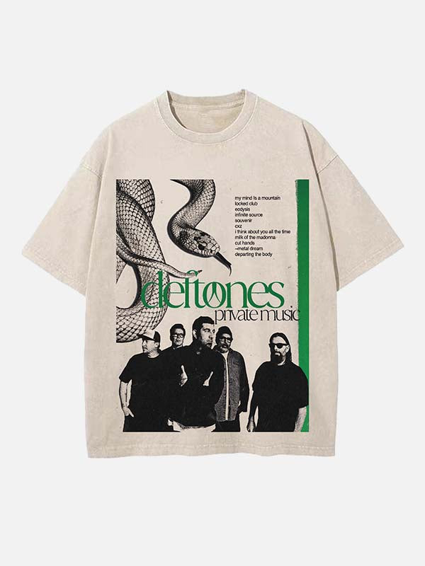 Deftones Print Round Neck T-shirt