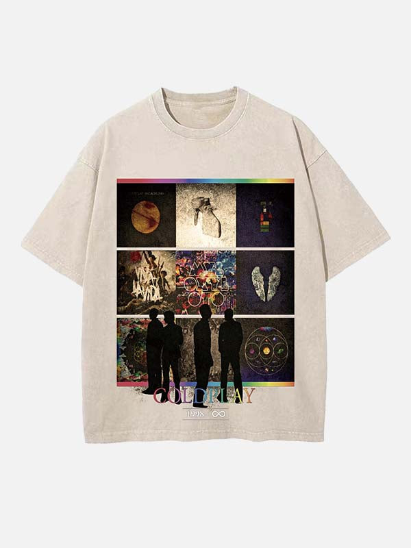 Coldplay Print Round Neck T-shirt