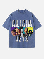 Alicia Keys Print Round Neck T-shirt