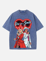 Lady Gaga & Bruno Mars Print Round Neck T-shirt