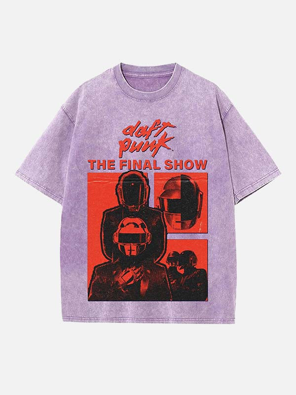 Daft Punk Print Round Neck T-shirt