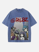 Gorillaz Print Round Neck T-shirt