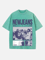 NewJeans Print Round Neck T-shirt