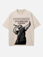 Post Malone Print Round Neck T-shirt