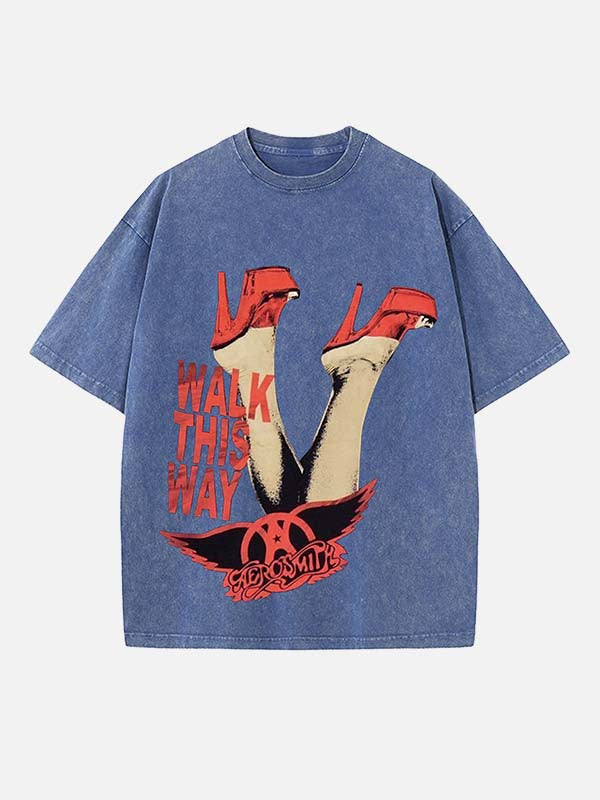 Aerosmith Print Round Neck T-shirt
