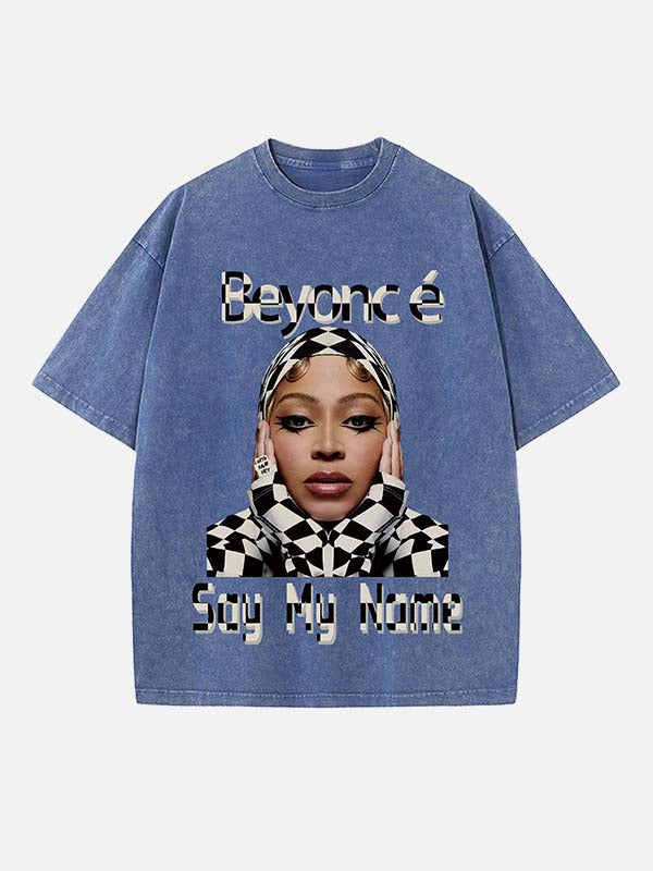 Beyoncé Print Round Neck T-shirt