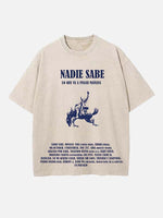 Bad Bunny Print Round Neck T-shirt