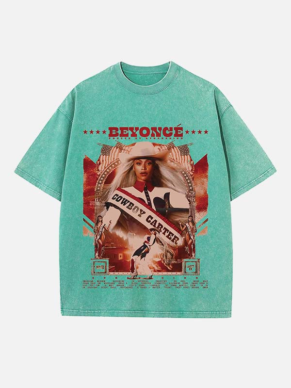 Beyoncé Print Round Neck T-shirt
