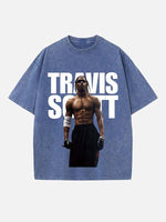 Travis Scott Print Round Neck T-shirt