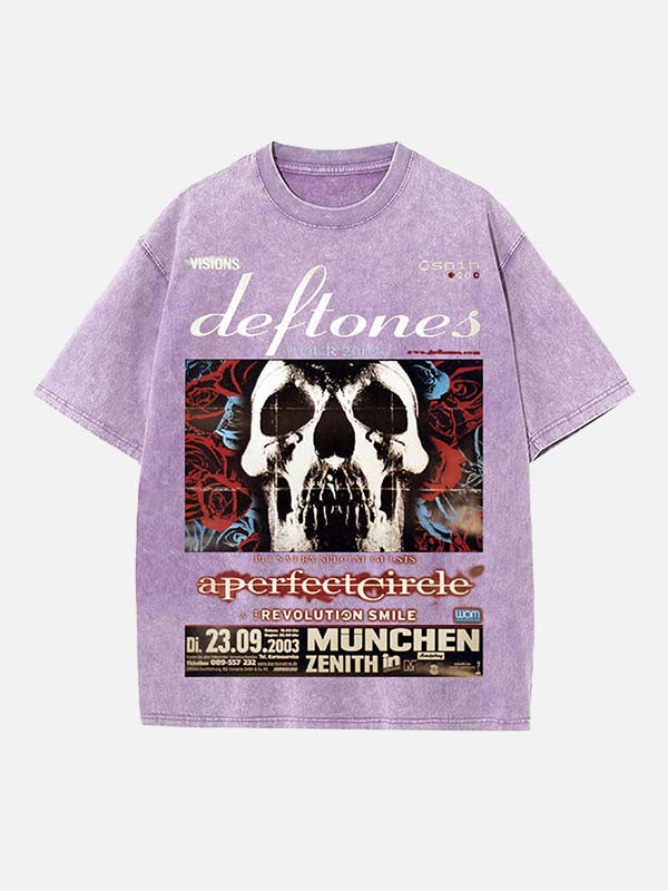 Deftones Print Round Neck T-shirt