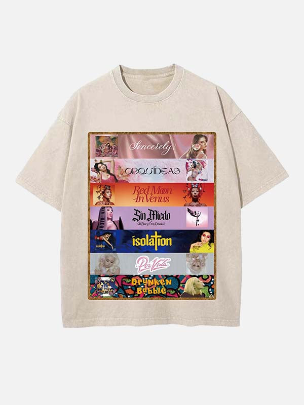 Kali Uchis Print Round Neck T-shirt