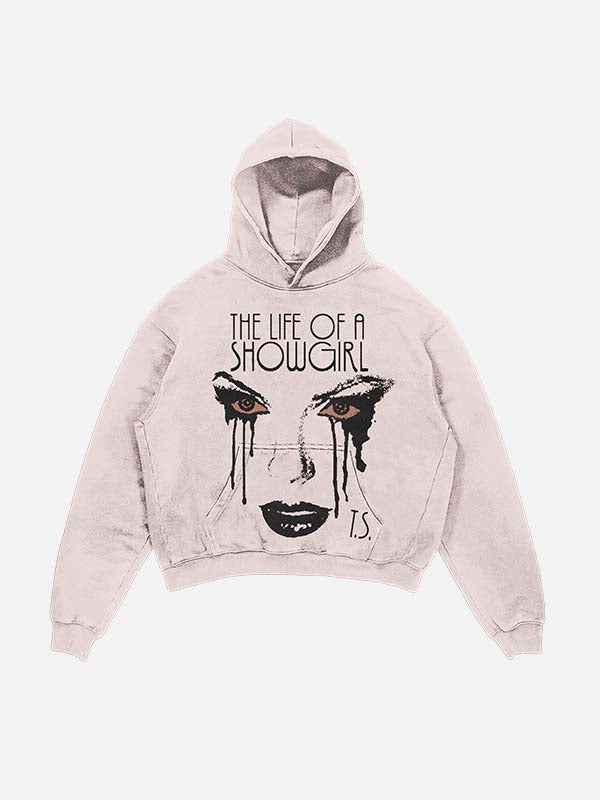 Taylor Swift Print Slant Pockets Hoodie