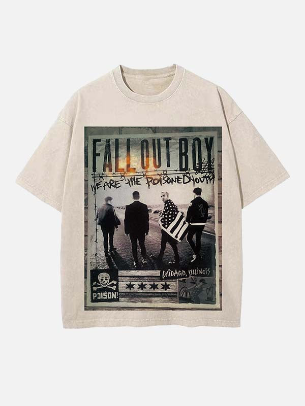 Fall Out Boy Print Round Neck T-shirt
