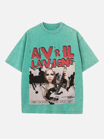 Avril Lavigne Print Round Neck T-shirt