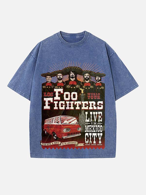 Foo Fighters Print Round Neck T-shirt