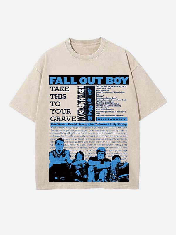 Fall Out Boy Print Round Neck T-shirt