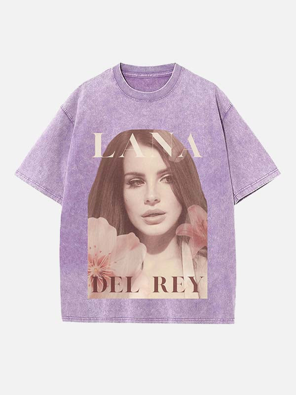 Lana Del Rey Print Round Neck T-shirt