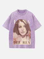 Lana Del Rey Print Round Neck T-shirt