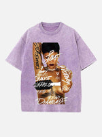 Rihanna Print Round Neck T-shirt
