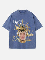 Beyoncé Print Round Neck T-shirt