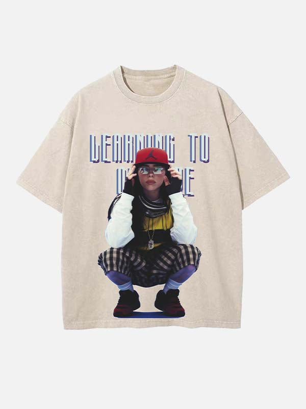 Billie Eilish Print Round Neck T-shirt