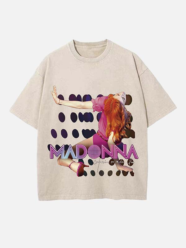 Madonna Print Round Neck T-shirt