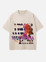 Madonna Print Round Neck T-shirt