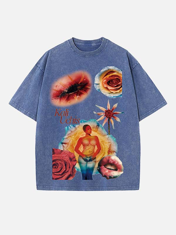 Kali Uchis Print Round Neck T-shirt