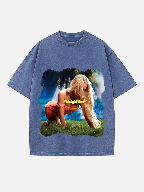 Zara Larsson Print Round Neck T-shirt