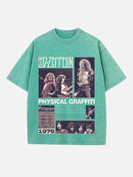 Led Zeppelin Print Round Neck T-shirt