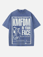 Korn Print Round Neck T-shirt