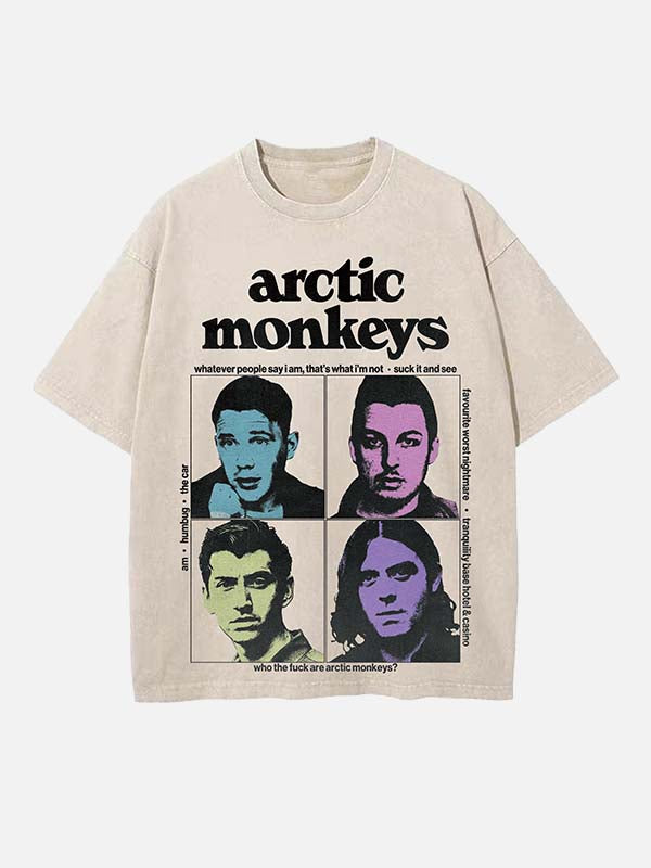 Arctic Monkeys Print Round Neck T-shirt