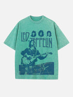 Led Zeppelin Print Round Neck T-shirt