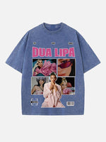 Dua Lipa Print Round Neck T-shirt