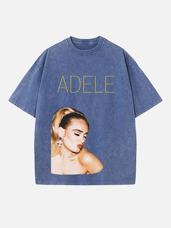 Adele Print Round Neck T-shirt