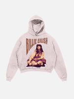 Billie Eilish Print Slant Pockets Hoodie